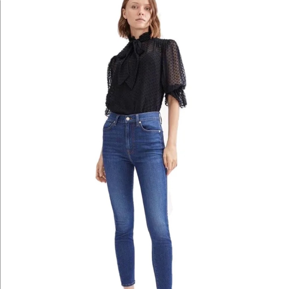 7 FOR ALL MANKIND “THE HIGH-WAIST SKINNY ANKLE" B(air) Jeans In "CATALINA"